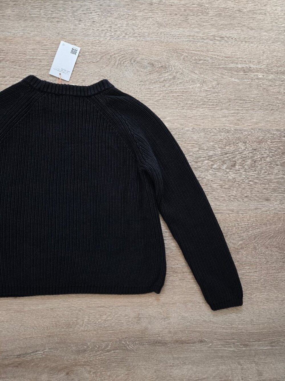 Quince Organic Cotton Fisherman Crew Sweater Black Small New With Tags Classic - Picture 13 of 16